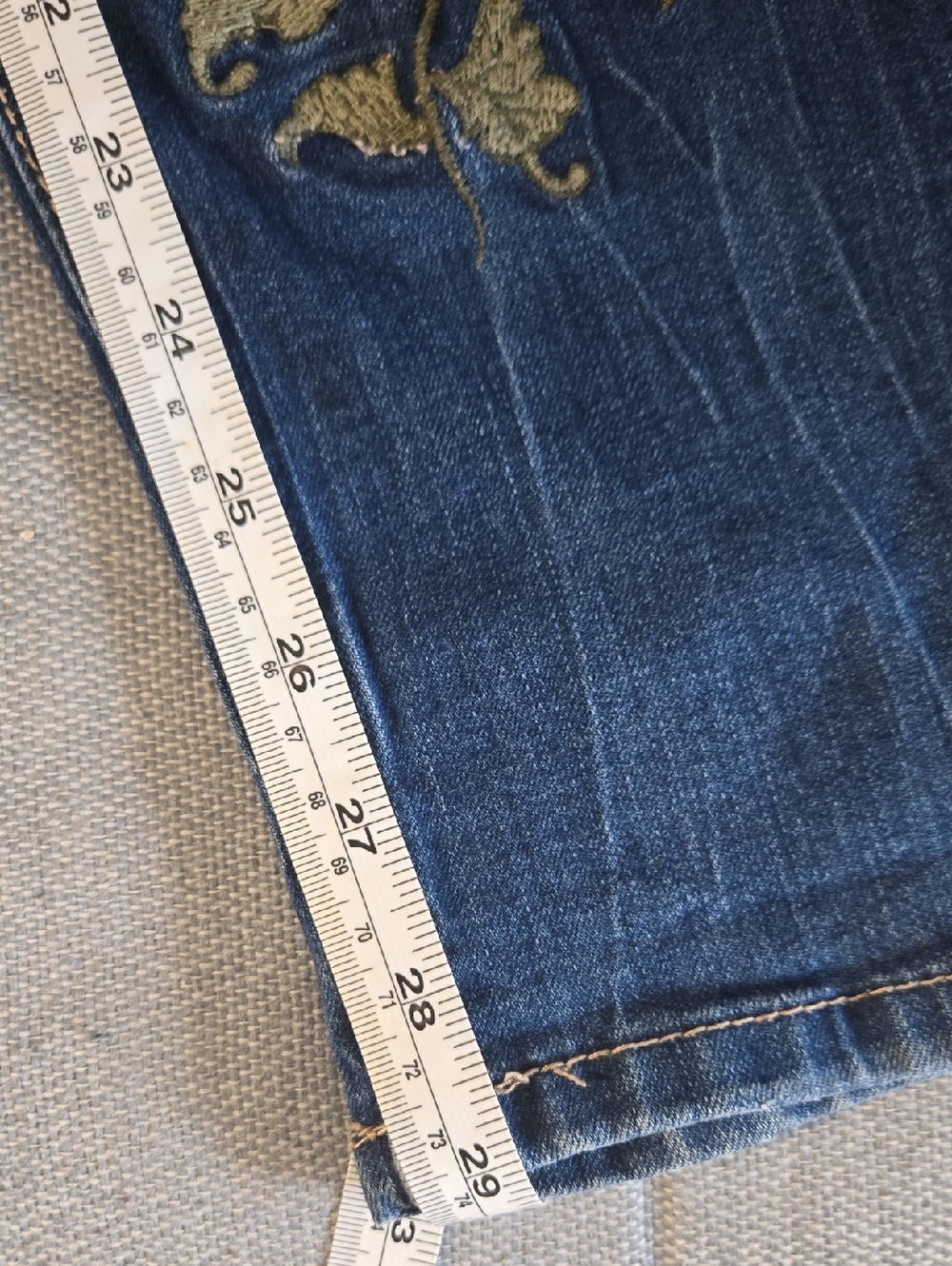 Vintage America Dark Blue Bestie Jeans with Pink Floral Embroidery - Picture 7 of 7